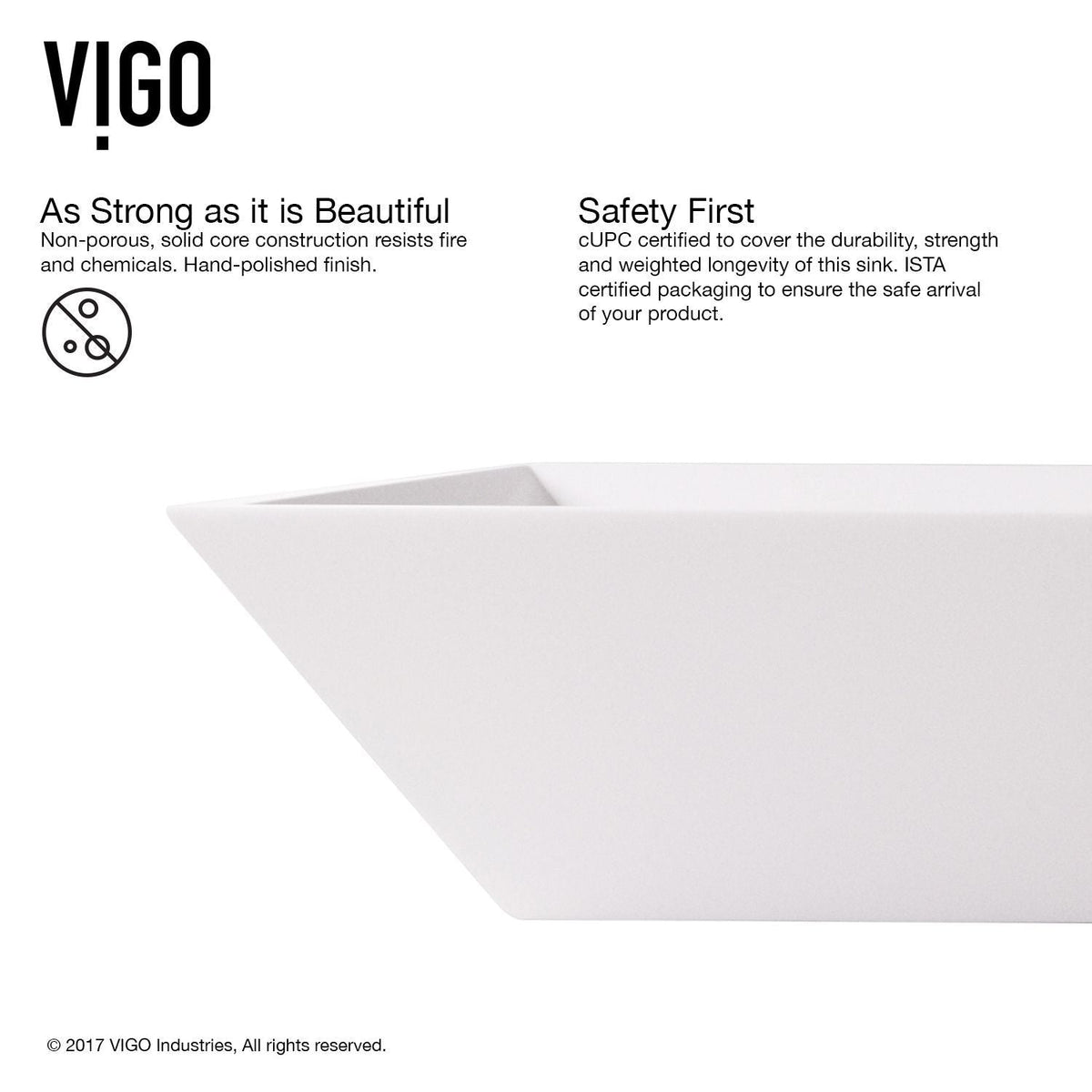 VIGO Vinca Matte Stone Vessel Bathroom Sink/Basin with Deep Bowl, White