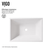 VIGO Vinca Matte Stone Vessel Bathroom Sink/Basin with Deep Bowl, White