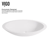 VIGO Wisteria MatteStone White Bathroom Sink/Basin Set with Norfolk Faucet and Oval Composite Vessel
