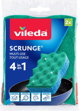 Vileda Scrunge Multi-Use, Non-Scratch Scrub Sponge, 2-pk