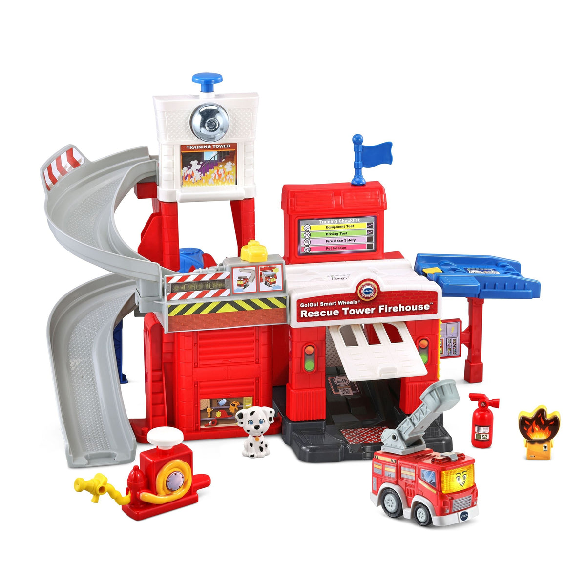 VTech Go! Go! Smart Wheels Race Rescue Firehouse Track, English
