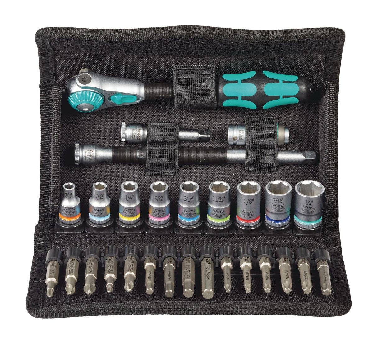 Wera 1/4-in Drive Socket Set, SAE, 28-pc