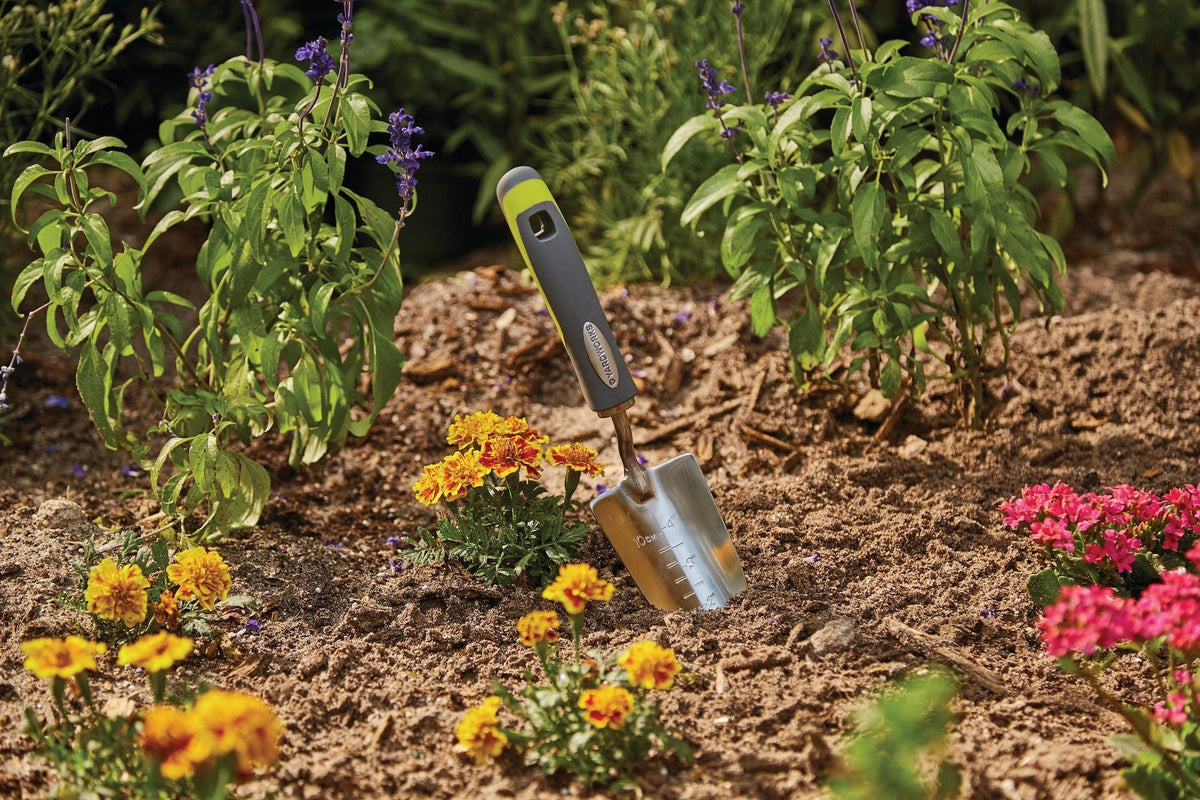 Yardworks 12-in Stainless-Steel Hand Transplanter with Rubber Handle