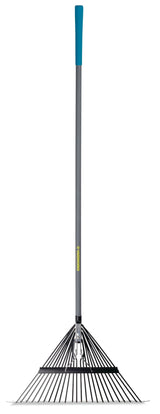 Yardworks 24-Tine Metal Leaf Rake with Fibreglass Shaft, 24-in