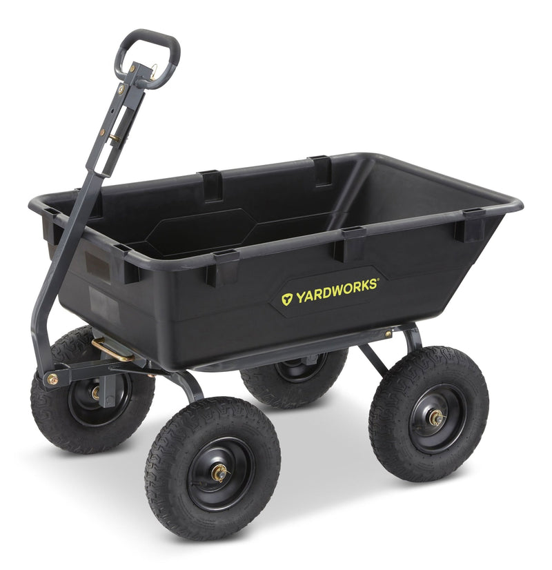 Yardworks Poly Tray 4-Wheel Garden/Yard Cart, 1200-lb