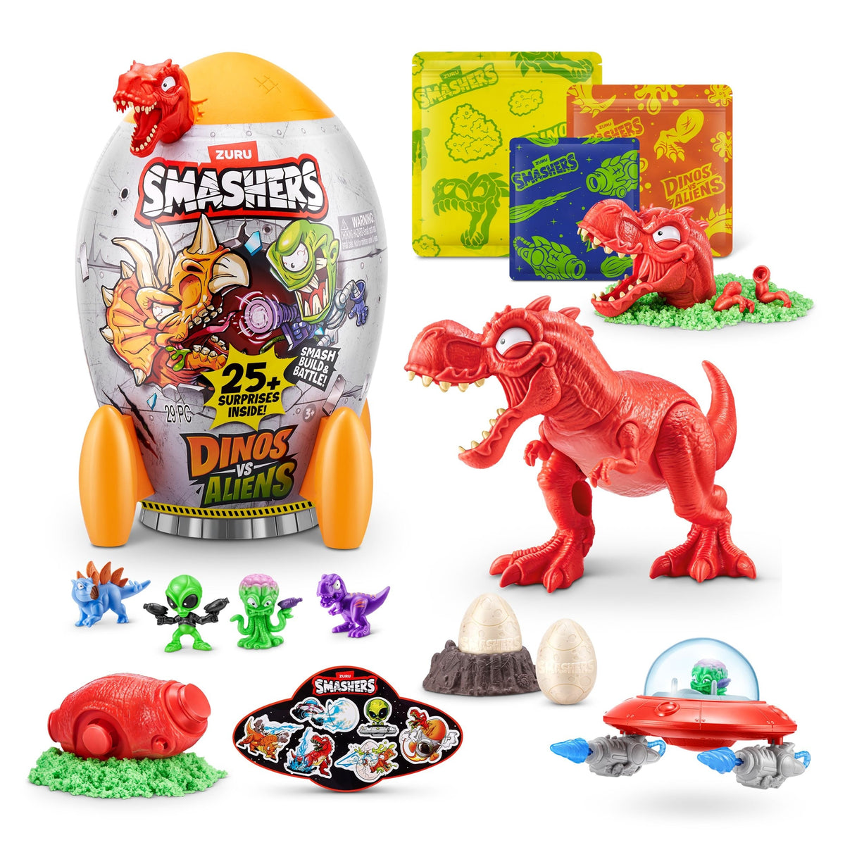 Zuru Smashers Dino Vs Aliens Rocket Ship Mystery Playset Capsule for Ages 3+, Assorted Figures